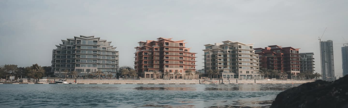 Buildings along the Manama waterfront, Bahrain.