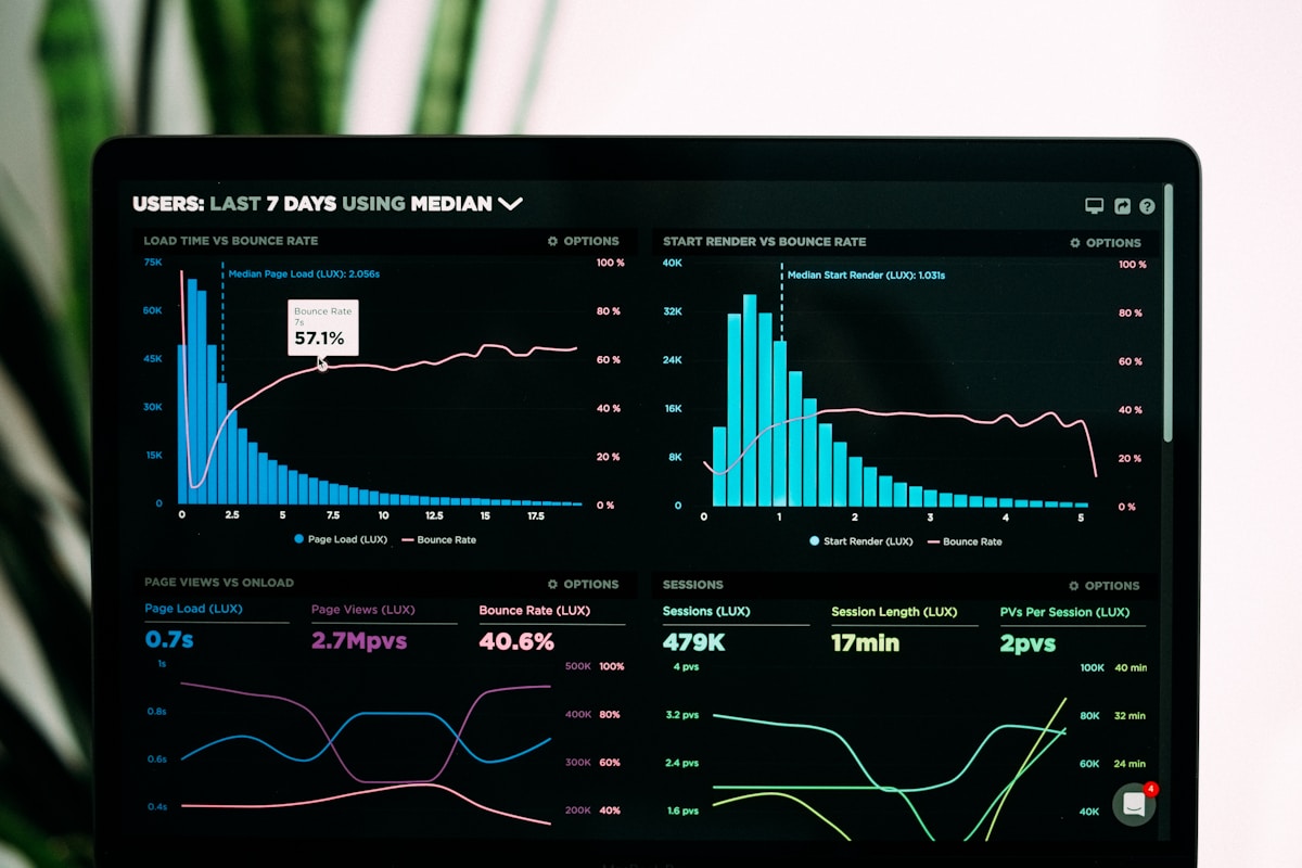 Performance analytics dashboard on a dark screen showing measurable multi-engine AI citation tracking versus a single blended visibility score
