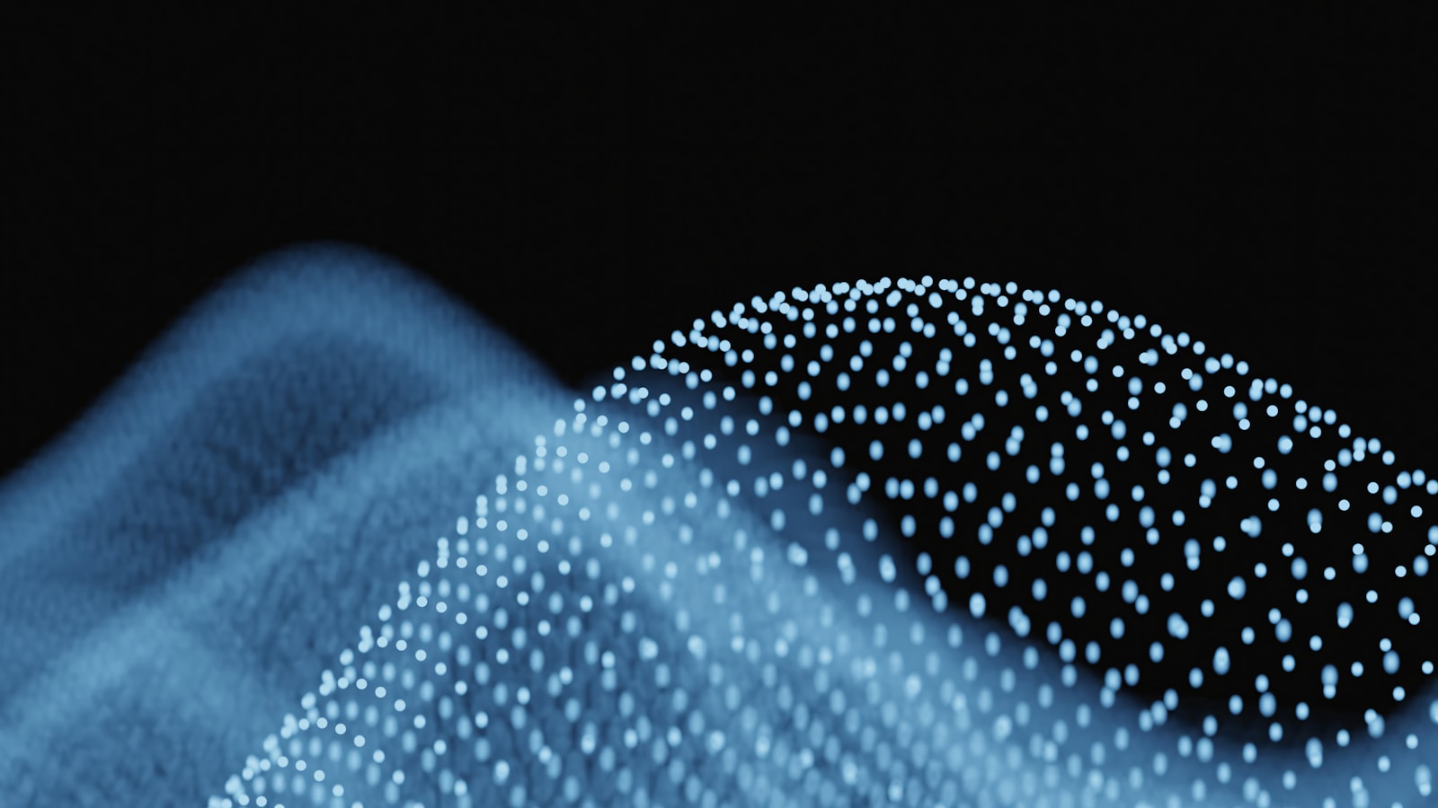 Abstract wave-like data visualization representing the citation graph AI search engines pull from across third-party sources